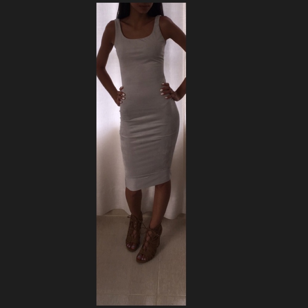 Gray suede dress